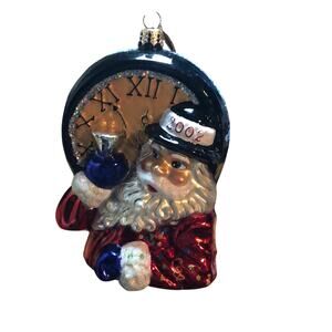 Vintage Christopher Radko, 2002 hand blown Santa clock, New Year’s
